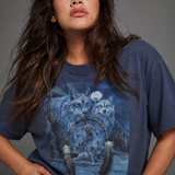 Vintage Made in USA Wolf Totem Dreamcatcher Tee — XL