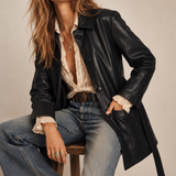 VINTAGE SIRICCO BUTTERY SOFT LEATHER JACKET — SIZE S