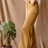 Chasing Unicorns Another Land Tan Velvet Bell Bottoms size L 12/14