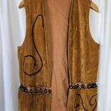Vintage 1970s Velvet Vest with Beaded Trim – Boho Festival Style