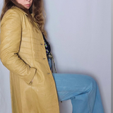 Vintage 70s Beige Leather Coat – “Looking Good” Melbourne S 8/10