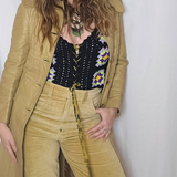 Vintage 70s Beige Leather Coat – “Looking Good” Melbourne S 8/10