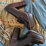 Frye Naiya Kiltie Moc Leather Heels – Size 39 (8) – Brown