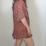 Tree of Life Block Print Dress – Easy Fit S–M-L