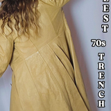 Vintage 70s Beige Leather Coat – “Looking Good” Melbourne S 8/10