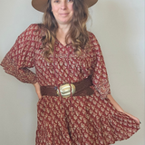 Tree of Life Block Print Dress – Easy Fit S–M-L