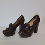 Frye Naiya Kiltie Moc Leather Heels – Size 39 (8) – Brown