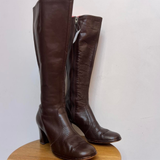 Vintage Sandler Brown Leather Knee-High Boots – Size 8