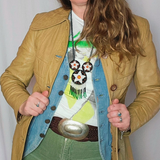 Vintage 70s Beige Leather Coat – “Looking Good” Melbourne S 8/10