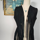 Vintage Suede Fringe Vest (Size 32)