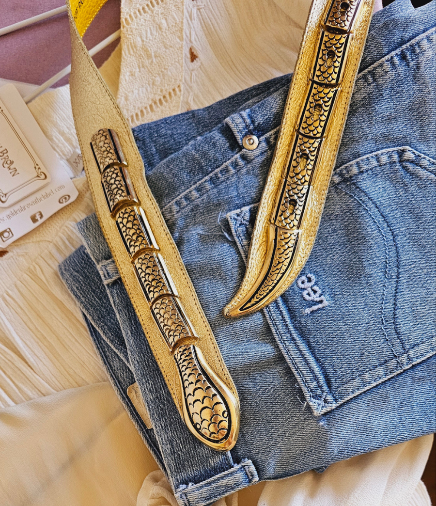 Vintage Gold Snake belt