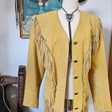 Western Fringe suede tan jacket  - Cowgirl size Medium