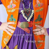 Vintage embroidered vest S