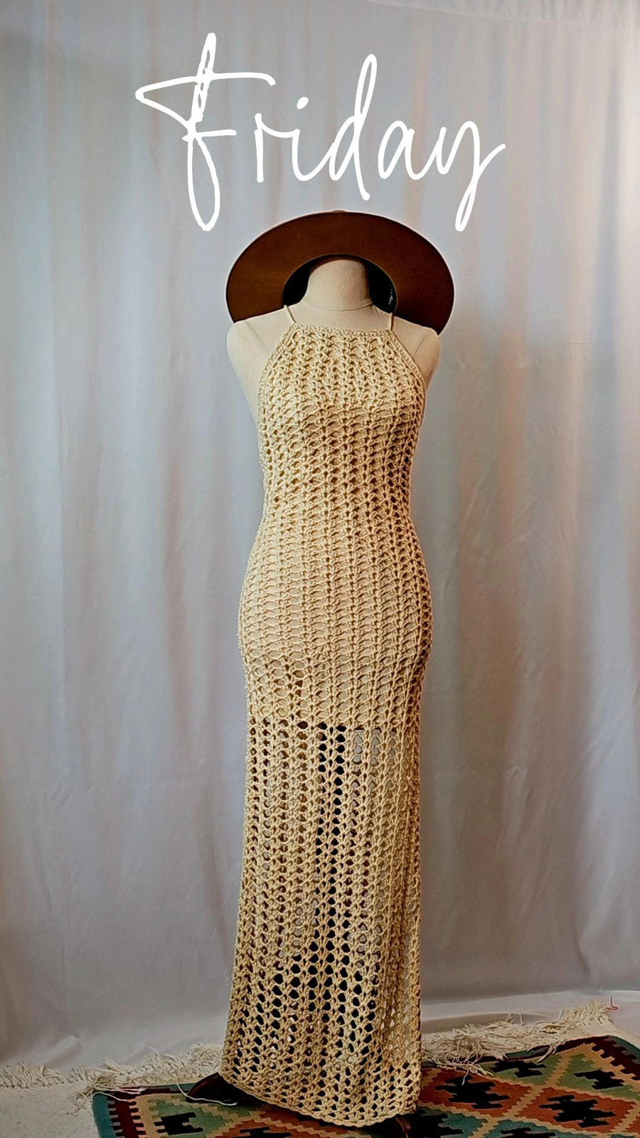 Robe midi au crochet TAILLE S