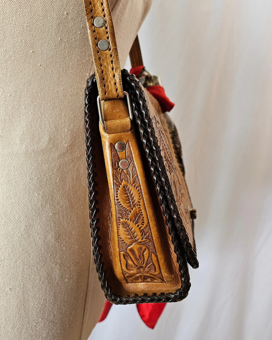 Tooled Leather 70s bag