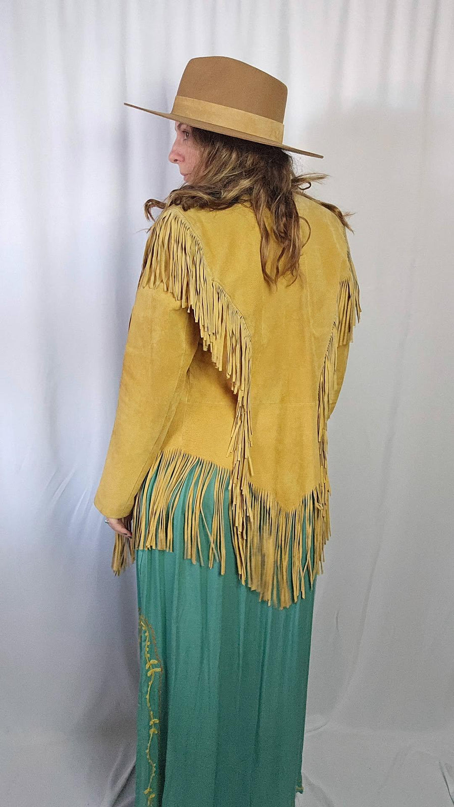 CRIPPLE CREEK Western Fringe suede tan jacket  - Cowgirl size Medium