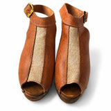 Vintage Leather/ Wood Clog Heels – Size 8