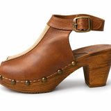 Vintage Leather/ Wood Clog Heels – Size 8