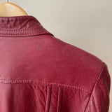 Vintage Red Leather Coat Tagged  14 fit more like 10