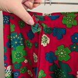 Vintage 1970s Red Floral Maxi Skirt 8