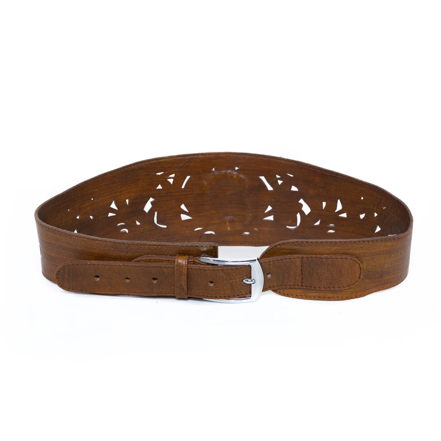 Jodi Lee Pachamama Cut-Out Belt Antique Medium Brown L