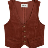 ROLLAS Womens Dallas Cord Vest chestnut brown Cord 26/8
