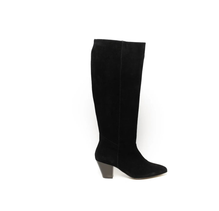 IVYLEE RITA BLACK SUEDE SLOUCH BOOTS SIZE 37 RRP$419