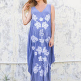 Fillyboo - Story Of Seeker Maxi Dress in Blue Floral size Small