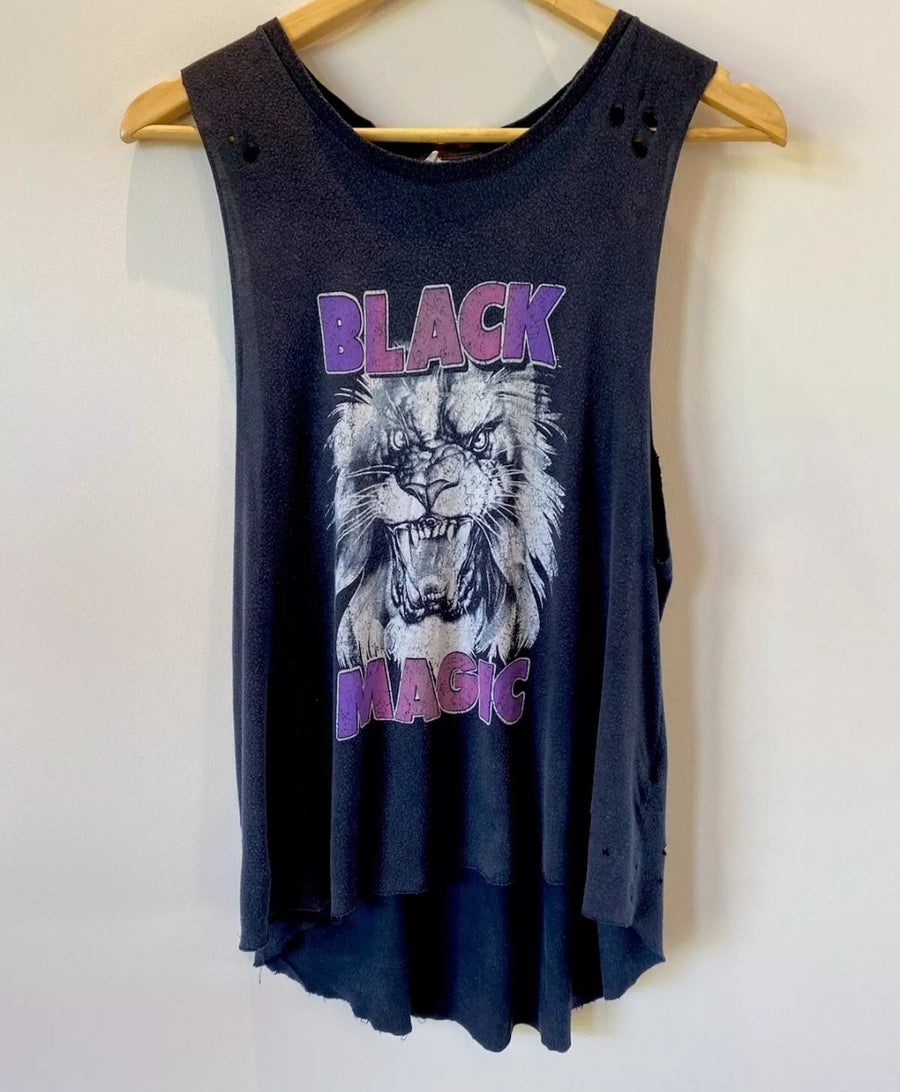 Spell And The Gypsy Black Magic Distressed  Tank Singlet. Size Medium