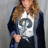 Blue Velvet Embroidered Rock Jacket – Boho Western Rockstar Style 8/10