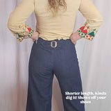 Vintage High-Waisted Buckle Back Denim Pants – AU 8–10