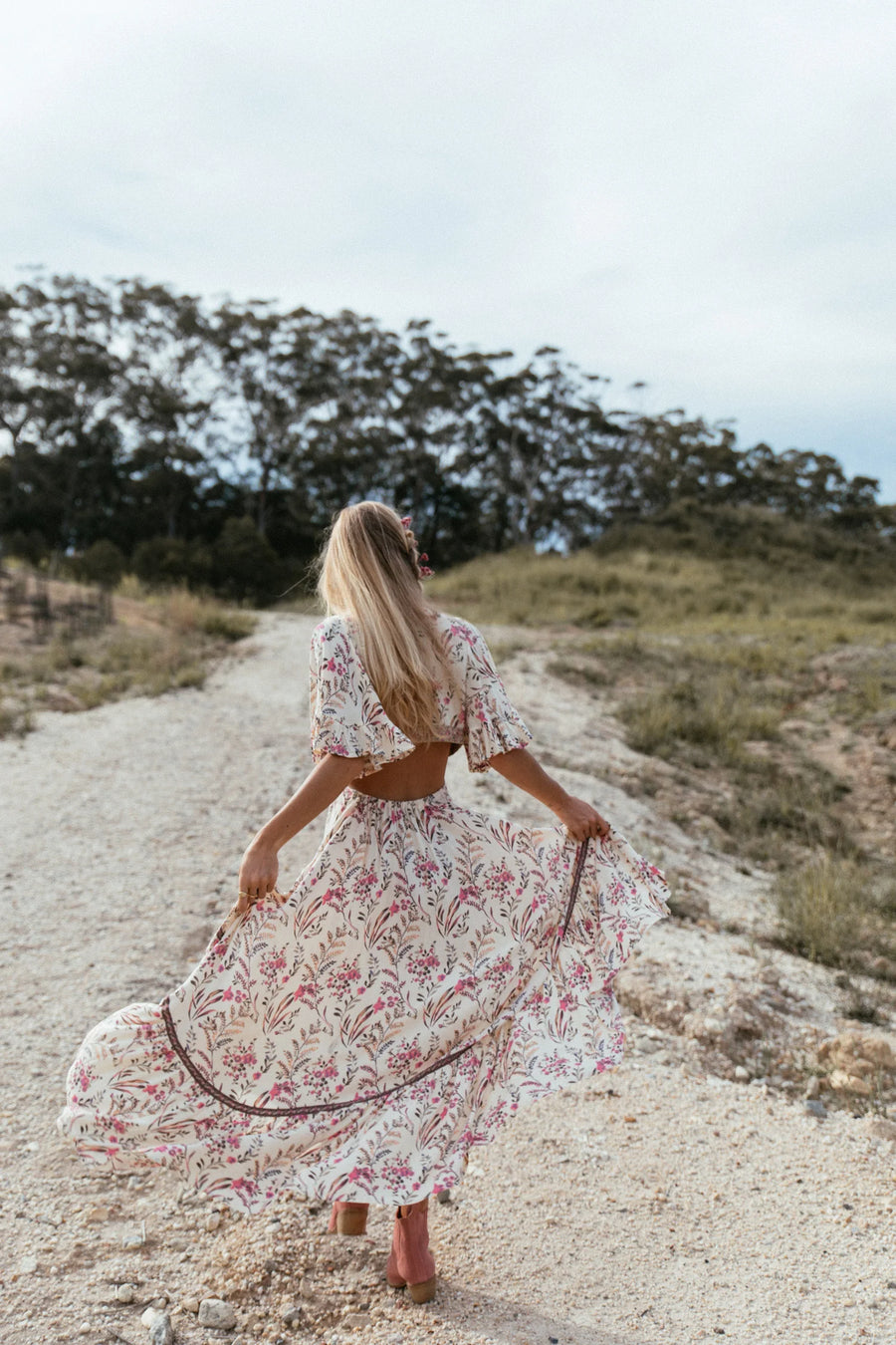 Spell Maisie Bambi Gown Strawberry and cream  L