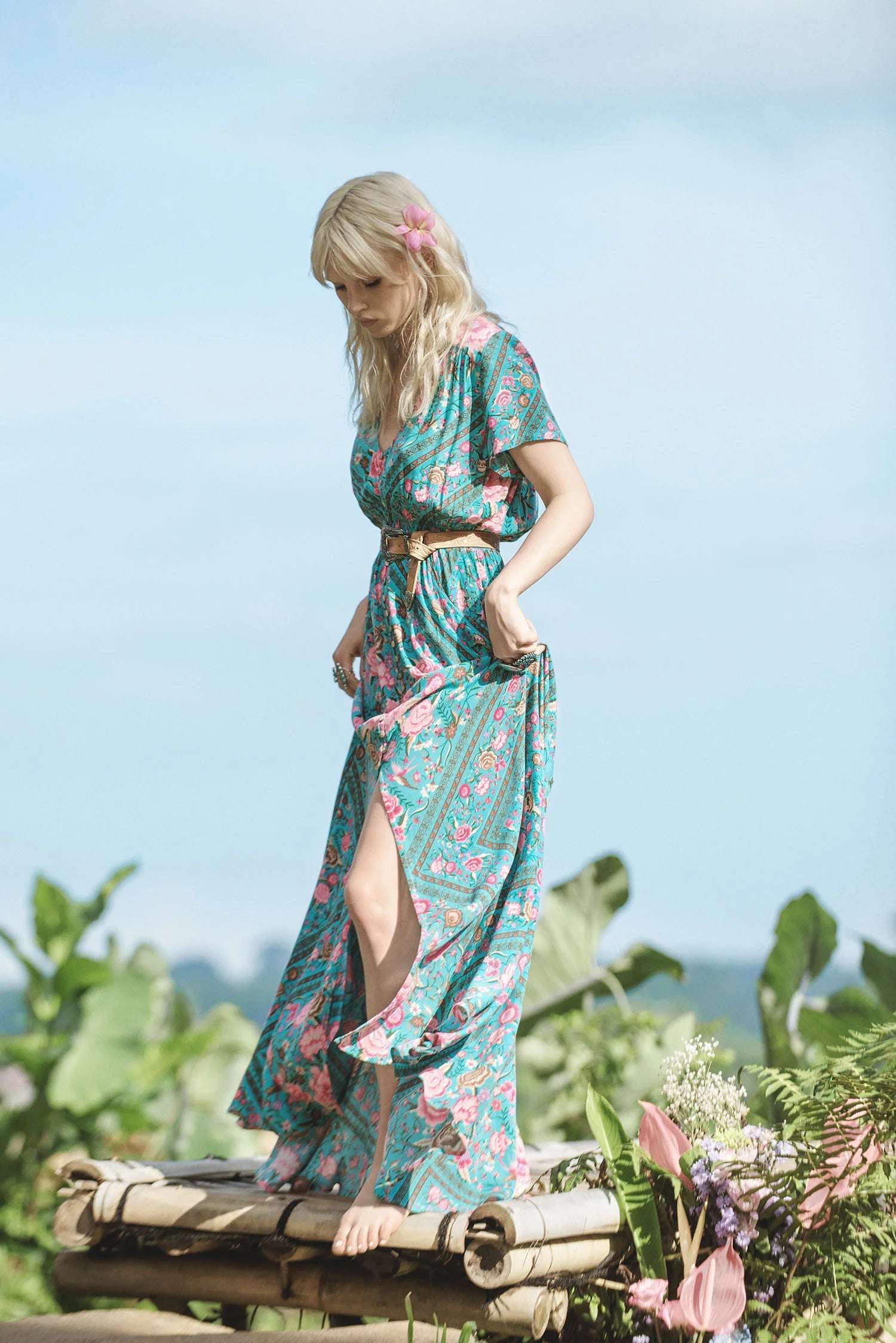 Spell Babushka Maxi Dress size small RARE