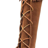 boston babe suede lace-up fringe boots size 39 Brown