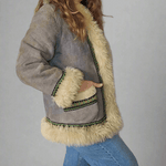 70s Vintage Shearling & Suede Folk Jacket – One of a Kind