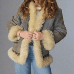 70s Vintage Shearling & Suede Folk Jacket – One of a Kind