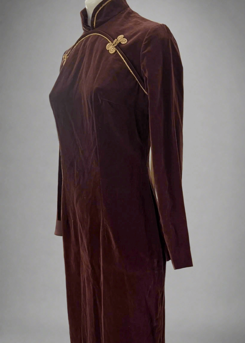Vintage Ronian Originals Velvet Gown – Deep brown/Burgundy, Size S/M