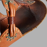 Vintage Indian tooled  sandals – Handcrafted size W 10 M 8