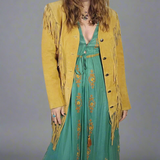 Western Fringe suede tan jacket  - Cowgirl size Medium