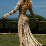 Bella Donna Crochet Fringe Maxi Dress XS RRP: $399.00
