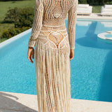 Bella Donna Crochet Fringe Maxi Dress XS RRP: $399.00