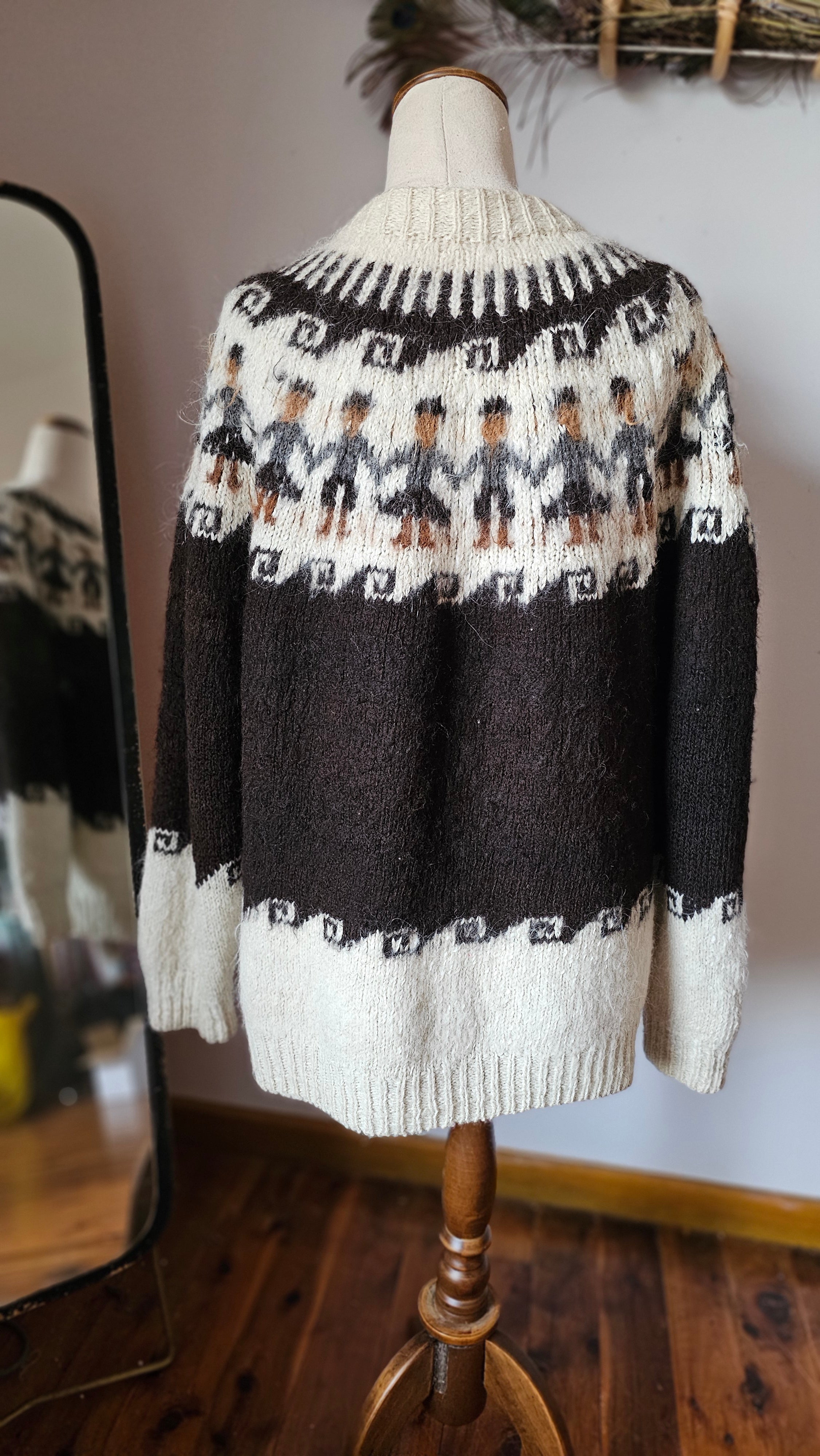 hand kntted fair isle cardigan
