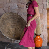 Im on Fire crochet dress in Mulberry size M