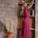 Im on Fire crochet dress in Mulberry size M