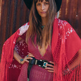 Im on Fire crochet dress in Mulberry size M