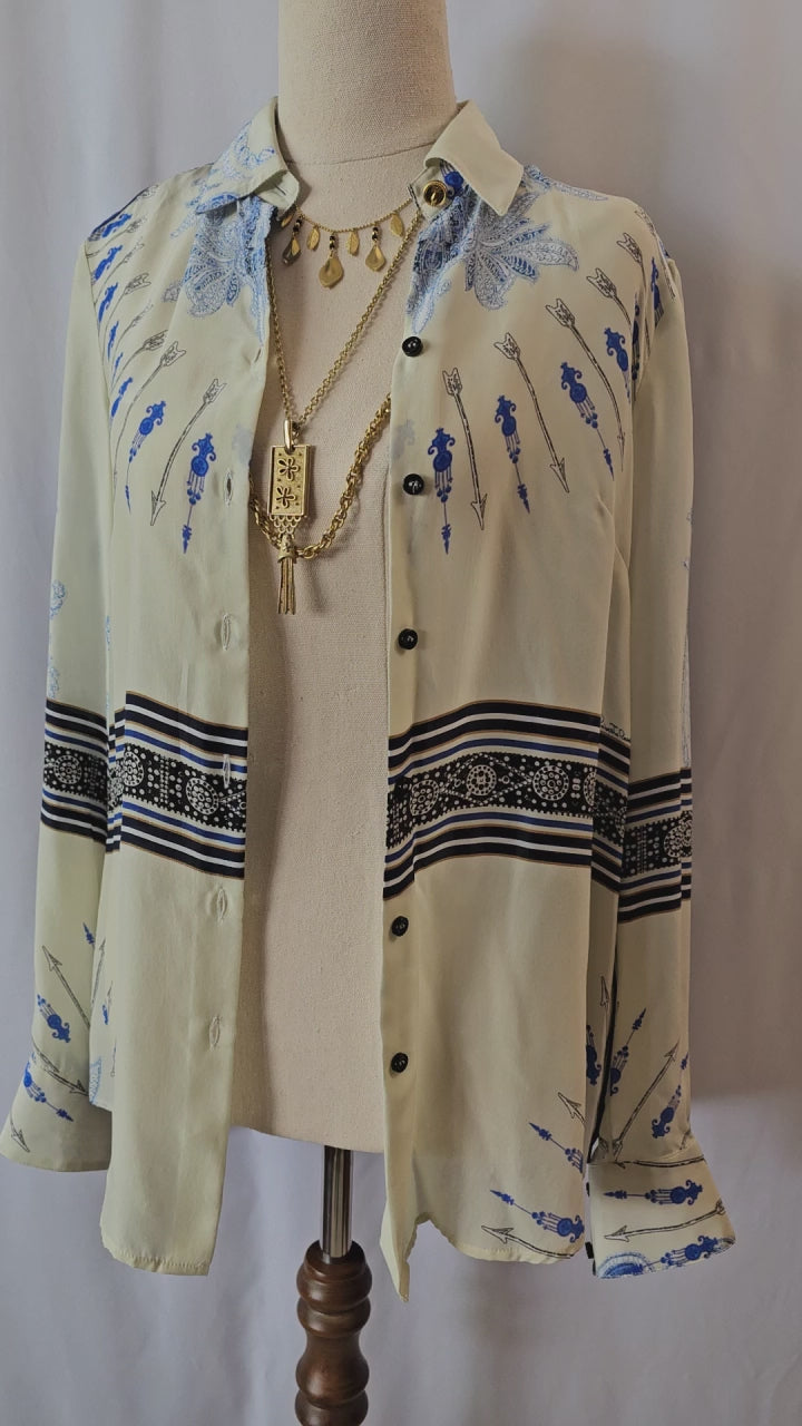 ROBERTO CAVALLI SILK SHIRT BNWT RRP$935 size 38 xs/s