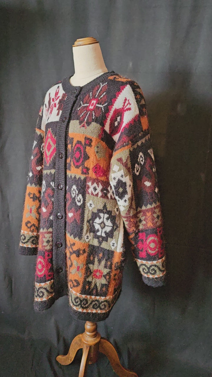 Vintage Mohair Wool cardigan L/XL