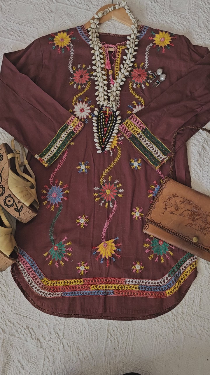 Cotton embroidered Tunic dress S