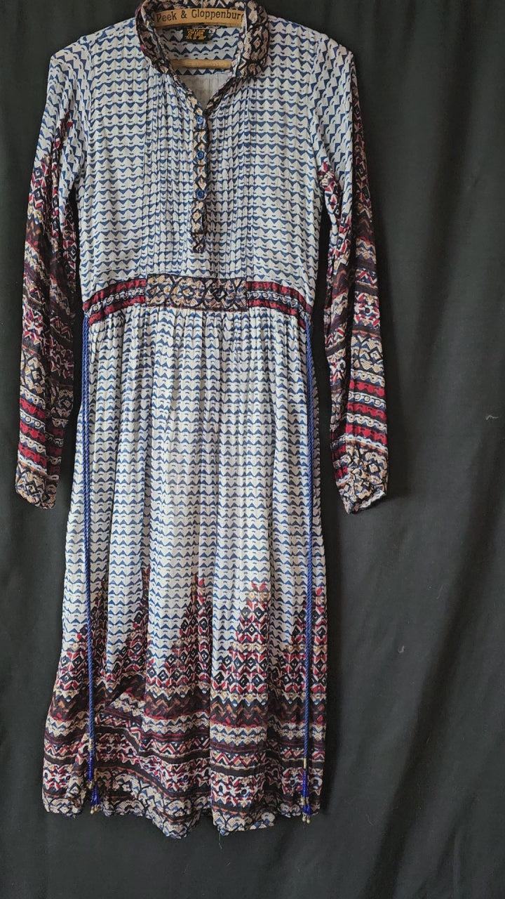 Vintage Indian block print soft cotton Gauze dress XS