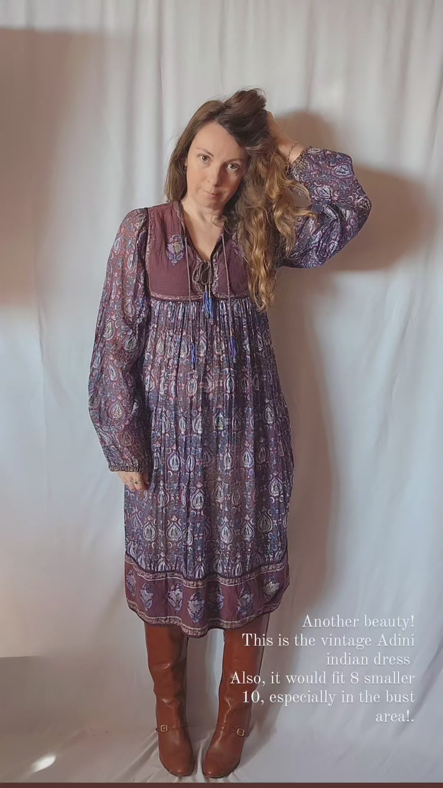 Vintage 70s Adini cotton Indian Dress XS